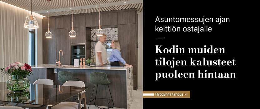noblessa-ajankohtaista-2026-07-asuntomessukampanja-2026-banneri-832x350.jpg Asuntomessujen ajan keittiön ostajalle kodin muiden tilojen kalusteet puoleen hintaan.